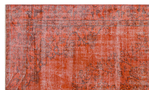 Orange Over Dyed Vintage Rug 5'8'' x 9'5'' ft 173 x 286 cm