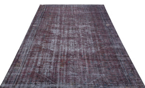 Gray Over Dyed Vintage Rug 5'7'' x 8'2'' ft 169 x 250 cm
