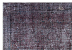 Gray Over Dyed Vintage Rug 5'7'' x 8'2'' ft 169 x 250 cm