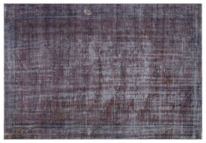 Gray Over Dyed Vintage Rug 5'7'' x 8'2'' ft 169 x 250 cm