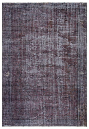 Gray Over Dyed Vintage Rug 5'7'' x 8'2'' ft 169 x 250 cm