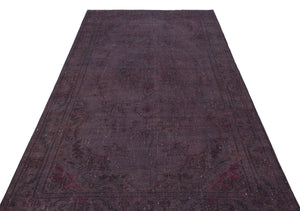 Gray Over Dyed Vintage Rug 4'11'' x 8'8'' ft 150 x 265 cm