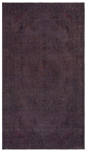 Gray Over Dyed Vintage Rug 4'11'' x 8'8'' ft 150 x 265 cm