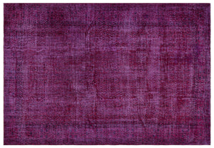Fuchsia Over Dyed Vintage Rug 6'7'' x 9'7'' ft 201 x 292 cm