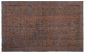Brown Over Dyed Vintage Rug 5'1'' x 8'5'' ft 156 x 257 cm