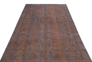 Brown Over Dyed Vintage Rug 5'1'' x 8'5'' ft 156 x 257 cm