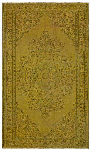 Yellow Over Dyed Vintage Rug 5'10'' x 9'5'' ft 177 x 288 cm