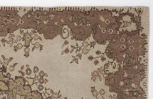 Beige Over Dyed Vintage Rug 3'11'' x 7'0'' ft 120 x 214 cm