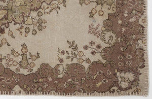 Beige Over Dyed Vintage Rug 3'11'' x 7'0'' ft 120 x 214 cm
