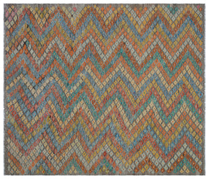 Naturel Over Dyed Kandahar Rug 6'8'' x 7'7'' ft 204 x 232 cm