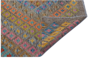 One-of-a-kind Hand Knotted Afghan Wool Kandahar Colorful Area Rug 6'0'' x 8'2'' ft 183 x 249 cm