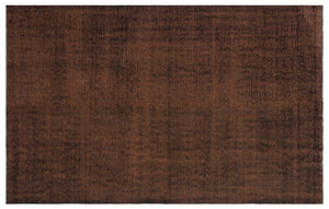 Brown Over Dyed Vintage Rug 5'7'' x 8'9'' ft 170 x 267 cm