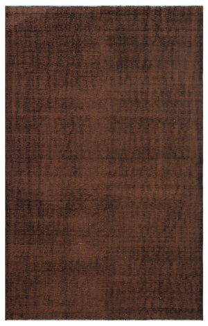 Brown Over Dyed Vintage Rug 5'7'' x 8'9'' ft 170 x 267 cm