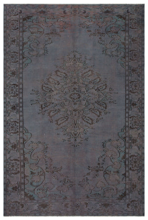 Gray Over Dyed Vintage Rug 6'1'' x 9'2'' ft 186 x 280 cm