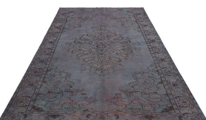 Gray Over Dyed Vintage Rug 6'1'' x 9'2'' ft 186 x 280 cm