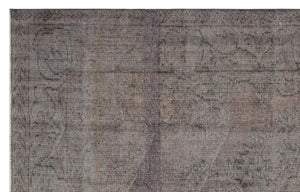Gray Over Dyed Vintage Rug 5'6'' x 8'4'' ft 168 x 254 cm