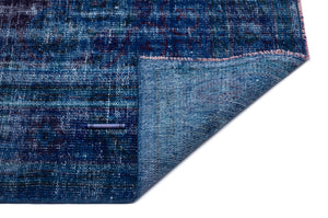 Traditional Design Indigo Blue Over Dyed Vintage Rug 6'9'' x 9'7'' ft 206 x 293 cm