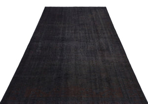 Black Over Dyed Vintage Rug 5'2'' x 9'8'' ft 158 x 294 cm