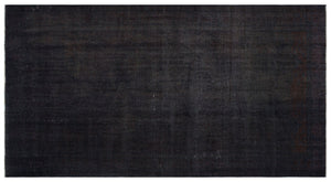 Black Over Dyed Vintage Rug 5'2'' x 9'8'' ft 158 x 294 cm