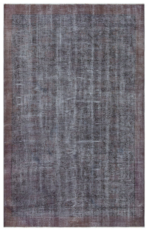 Gray Over Dyed Vintage Rug 5'2'' x 8'1'' ft 157 x 247 cm