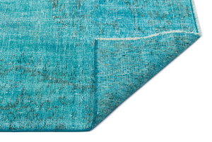 Turquoise Over Dyed Vintage Rug 5'10'' x 9'8'' ft 179 x 295 cm