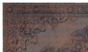 Brown Over Dyed Vintage Rug 5'8'' x 9'8'' ft 172 x 294 cm