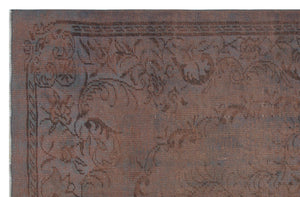 Brown Over Dyed Rug I Traditional Design Rug | Turkish Rug | Hand Weaving Rug | Bedroom Rug | Wool Rug | Vintage Rug | Tumbled Rug | Naturel Rug | Boho Rug I 5'9'' x 8'7'' ft 174 x 262 cm