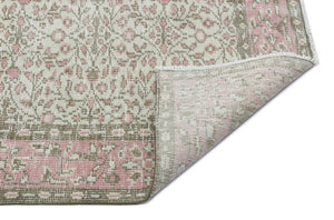 Beige Over Dyed Vintage Rug 5'0'' x 9'2'' ft 153 x 280 cm