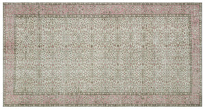 Beige Over Dyed Vintage Rug 5'0'' x 9'2'' ft 153 x 280 cm