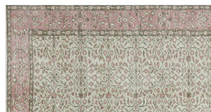 Beige Over Dyed Vintage Rug 5'0'' x 9'2'' ft 153 x 280 cm