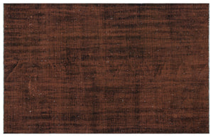 Brown Over Dyed Vintage Rug 5'2'' x 8'4'' ft 157 x 254 cm