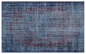 Traditional Design Blue Over Dyed Vintage Rug 6'2'' x 9'12'' ft 187 x 304 cm
