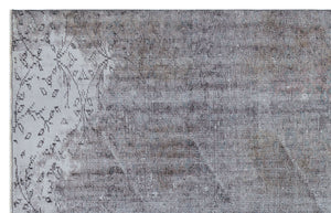 Gray Over Dyed Vintage Rug 6'2'' x 9'7'' ft 187 x 292 cm