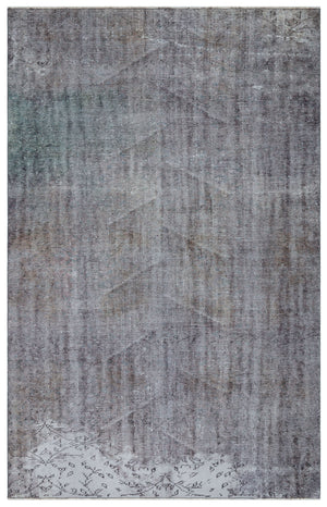 Gray Over Dyed Vintage Rug 6'2'' x 9'7'' ft 187 x 292 cm