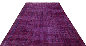 Fuchsia Over Dyed Vintage Rug 6'6'' x 9'5'' ft 199 x 286 cm