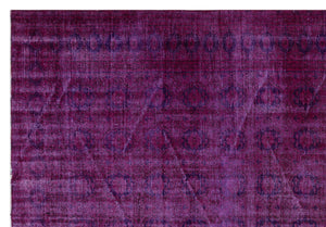 Fuchsia Over Dyed Vintage Rug 6'6'' x 9'5'' ft 199 x 286 cm