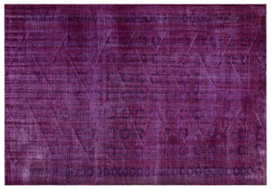 Fuchsia Over Dyed Vintage Rug 6'6'' x 9'5'' ft 199 x 286 cm