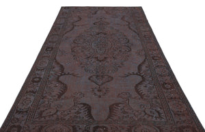 Gray Over Dyed Vintage Rug 5'4'' x 8'10'' ft 163 x 268 cm