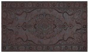 Gray Over Dyed Vintage Rug 5'4'' x 8'10'' ft 163 x 268 cm