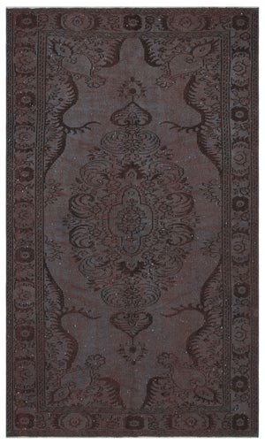 Gray Over Dyed Vintage Rug 5'4'' x 8'10'' ft 163 x 268 cm