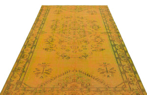 Yellow Over Dyed Vintage Rug 5'3'' x 8'3'' ft 160 x 252 cm