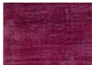 Fuchsia Over Dyed Vintage Rug 6'0'' x 8'6'' ft 184 x 260 cm