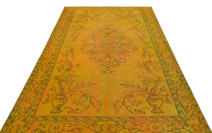 Yellow Over Dyed Vintage Rug 5'6'' x 8'8'' ft 168 x 265 cm