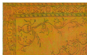 Yellow Over Dyed Vintage Rug 5'6'' x 8'8'' ft 168 x 265 cm