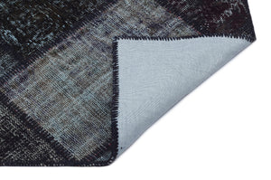 Black Over Dyed Patchwork Unique Rug 3'11'' x 5'11'' ft 120 x 180 cm