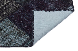 Black Over Dyed Patchwork Unique Rug 3'11'' x 5'11'' ft 120 x 180 cm