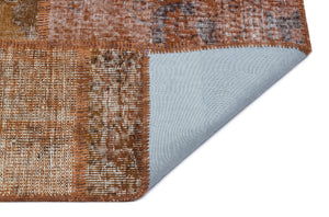Brown Over Dyed Patchwork Unique Rug 5'3'' x 7'7'' ft 160 x 230 cm