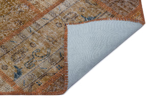 Brown Over Dyed Patchwork Unique Rug 5'3'' x 7'7'' ft 160 x 230 cm