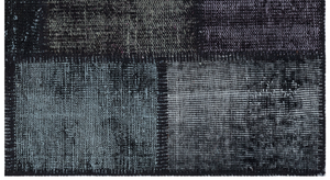 Black Over Dyed Patchwork Unique Rug 2'7'' x 4'11'' ft 80 x 150 cm