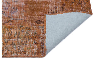 Brown Over Dyed Patchwork Unique Rug 2'7'' x 4'11'' ft 80 x 150 cm
